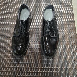 Bates Shiny Black Leather Derbys